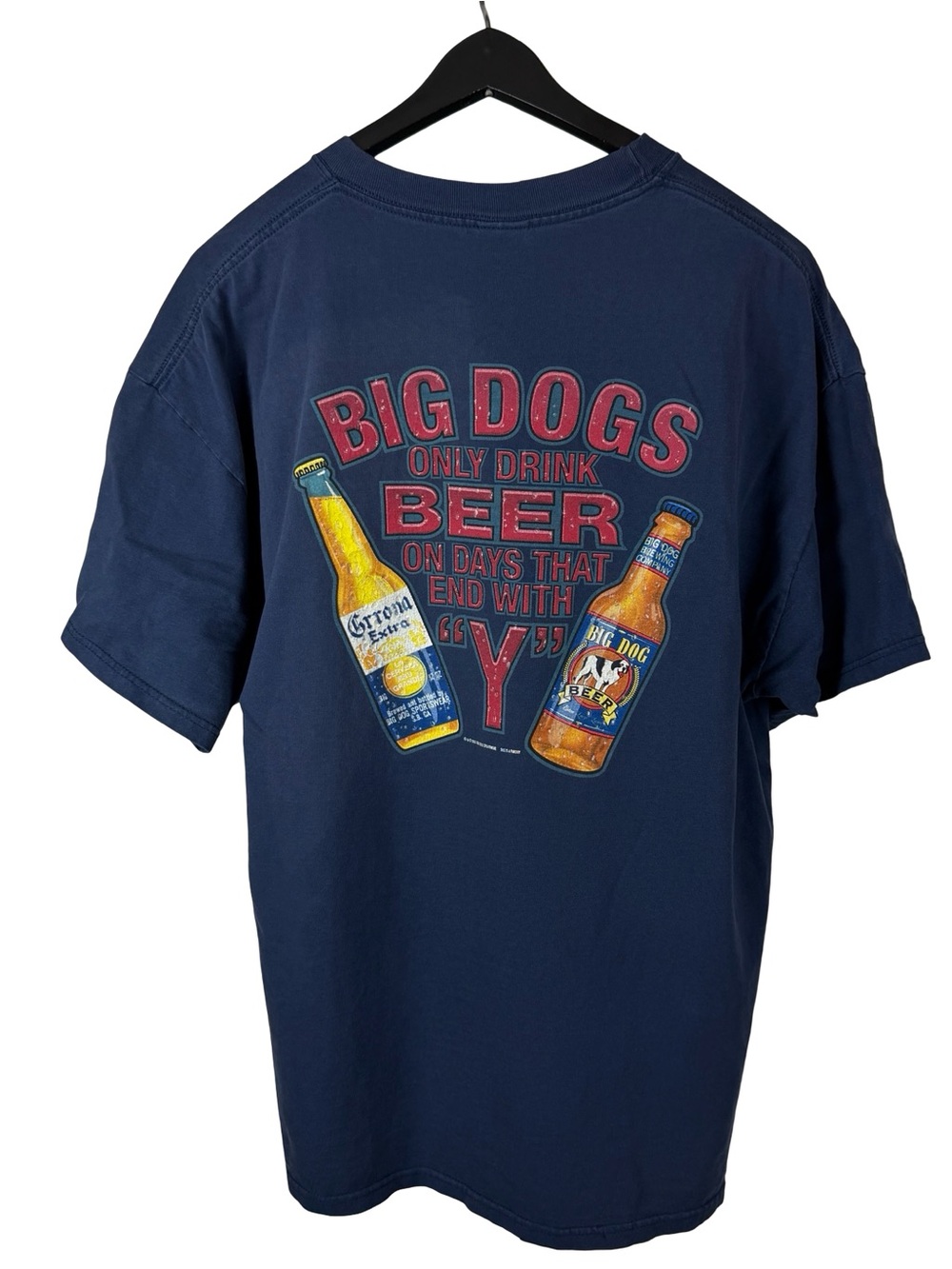 Vintage 2001 Big Dogs Beer Corona Promo Parody Graphic Shirt Size XL